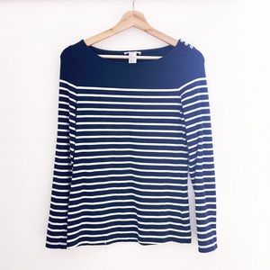 H&M navy Breton stripe top
